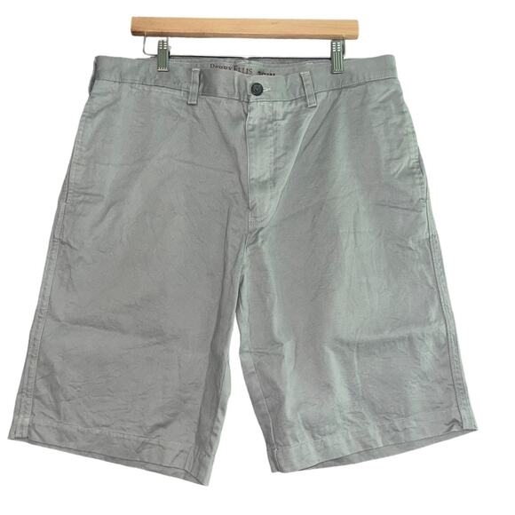 Perry Ellis America Flat Front Casual Cotton Shorts  Mens Size 36 W Gray Preppy - Picture 1 of 6